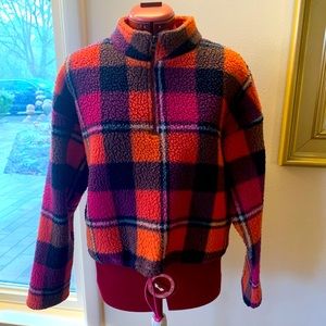 PLAID ZIP FRONT FLEECE